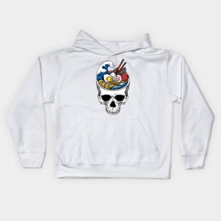 Kawaii Japanese Anime Skeleton Ramen Halloween Kids Hoodie